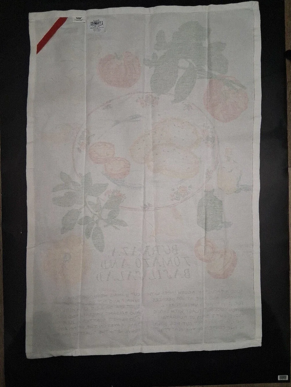 Burrata Salad Design and Recipe Tea / Dish Towel 100% Cotton 27